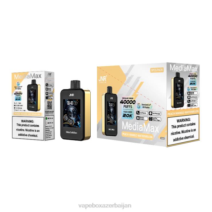 JNR MediaMax 40k puf Vape smoke -şaftalı manqo qarpızı X028N15