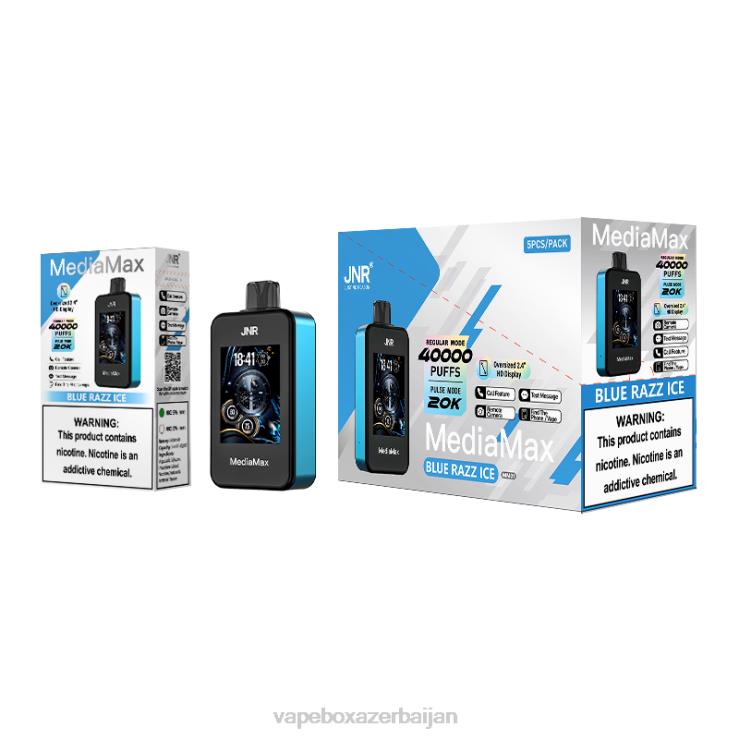 JNR MediaMax 40k puf e-juice Vape -mavi razz buz X028N21